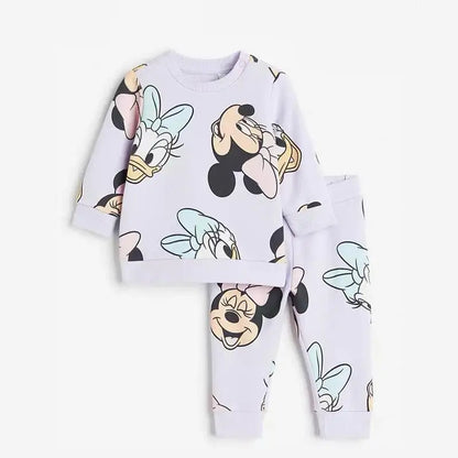 Children Lovely Sweatshirt Printed Trousers Two Piece Set New Style Kids Long Sleeve Suit Loose Casual Costume For Toddler