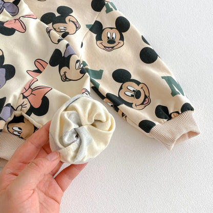 Cute Minnie Hoodies Suit For Girl Clothes Autumn Loose Fashion Popular Children Long Sleeve Tracksuits Tops Trousers 1 2 3 4 5y