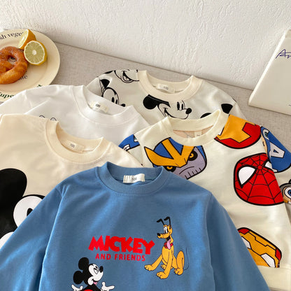 Children Clothes Boys And Girls Cartoon Disney Tracksuit Spring Autumn Kids Clothing Long Sleeved Sweatshirt Sweatpants 2pc/set