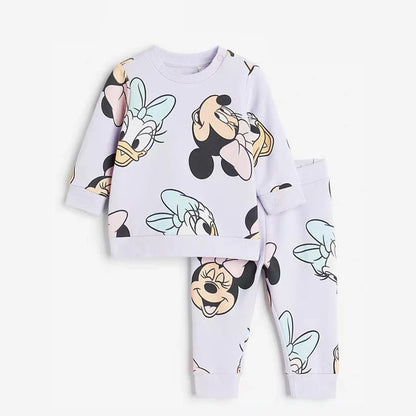 Children Lovely Sweatshirt Printed Trousers Two Piece Set New Style Kids Long Sleeve Suit Loose Casual Costume For Toddler