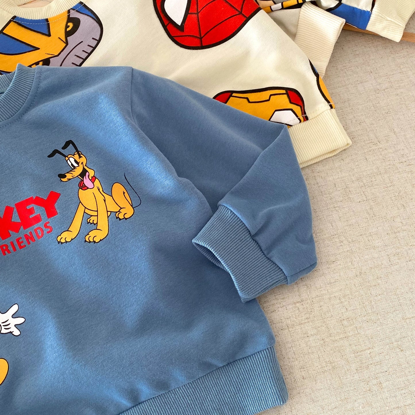 Children Clothes Boys And Girls Cartoon Disney Tracksuit Spring Autumn Kids Clothing Long Sleeved Sweatshirt Sweatpants 2pc/set