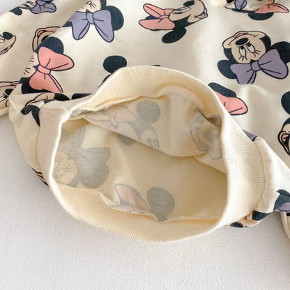 Cute Minnie Hoodies Suit For Girl Clothes Autumn Loose Fashion Popular Children Long Sleeve Tracksuits Tops Trousers 1 2 3 4 5y