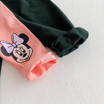 Cute Minnie Hoodies Suit For Girl Clothes Autumn Loose Fashion Popular Children Long Sleeve Tracksuits Tops Trousers 1 2 3 4 5y