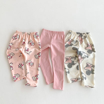 Lovely Cartoon Baby Girl Long Sleeve Suit Disney Cat Children Sweatshirts Set Tops + Leggings Girls Two Piece Set Autumn Clothes