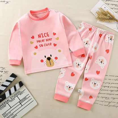 Children Underwear Set Boys Cotton Pajamas Girls Baby Autumn Clothes Long Sleepwear Cotton Kids Home Clothes Children's Clothing