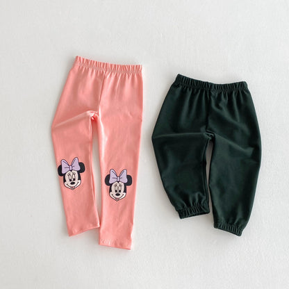Cute Minnie Hoodies Suit For Girl Clothes Autumn Loose Fashion Popular Children Long Sleeve Tracksuits Tops Trousers 1 2 3 4 5y