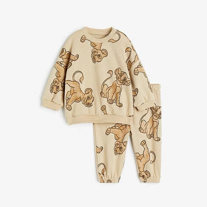 Children Lovely Sweatshirt Printed Trousers Two Piece Set New Style Kids Long Sleeve Suit Loose Casual Costume For Toddler