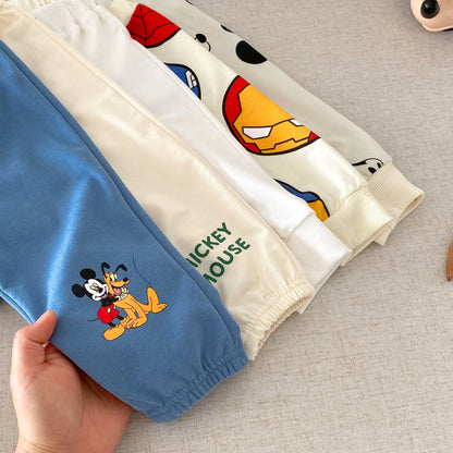 Children Clothes Boys And Girls Cartoon Disney Tracksuit Spring Autumn Kids Clothing Long Sleeved Sweatshirt Sweatpants 2pc/set