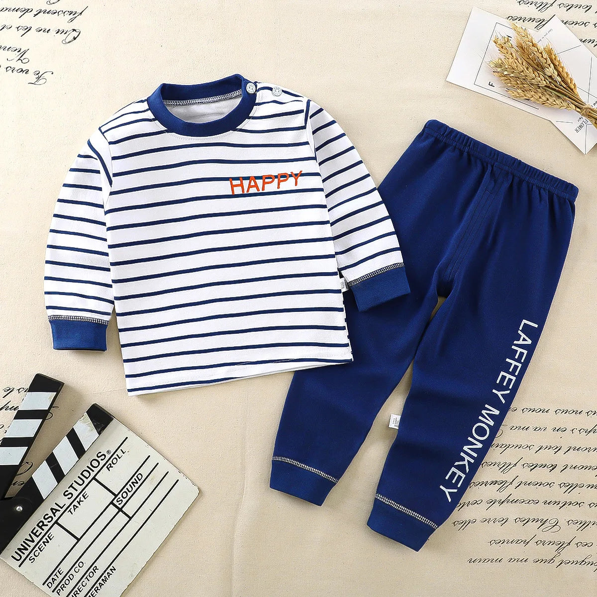 Children Underwear Set Boys Cotton Pajamas Girls Baby Autumn Clothes Long Sleepwear Cotton Kids Home Clothes Children's Clothing